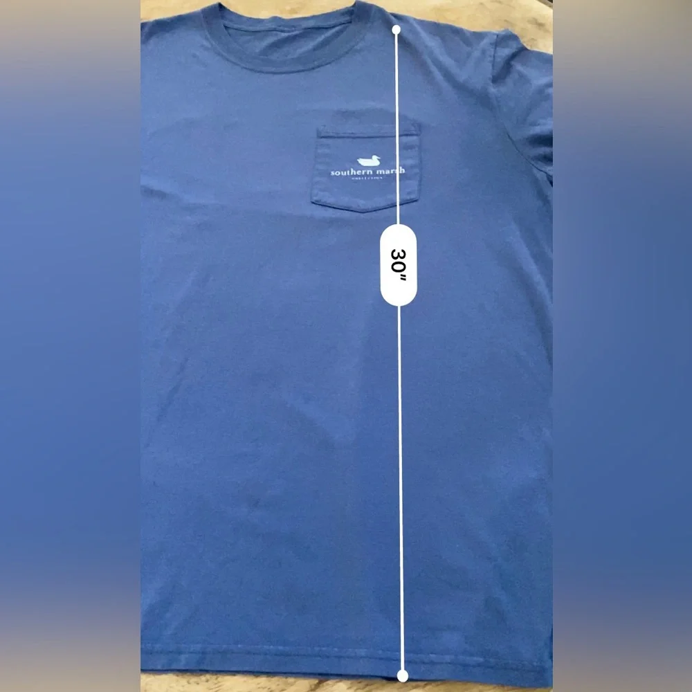 Southern Marsh Mens (see pictures for measurements) Blue Long Sleeve Graphic Tee